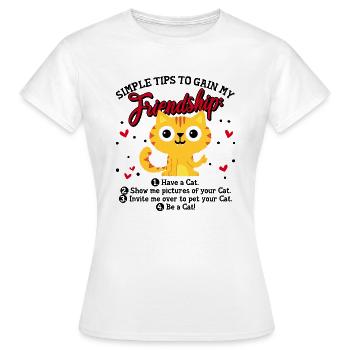 Chat Drôle Dire Chats Dictons Amitié - T-shirt Femme - blanc - Devant - AI Model Female 172 dark (172cm)