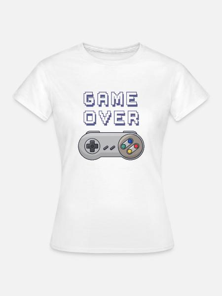 Game Over Retro-Gaming-Controller - Frauen T-Shirt - Weiß