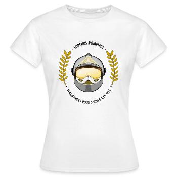Pompiers volontaires - T-shirt Femme - blanc - Devant - AI Model Female 172 dark (172cm)