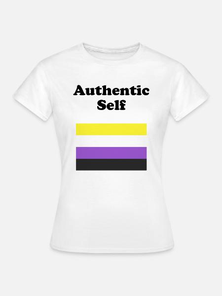 Nicht-binäre Flagge Authentisches Selbst - Frauen T-Shirt - Weiß