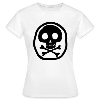 Crâne et os - T-shirt Femme - blanc - Devant - AI Model Female 172 dark (172cm)