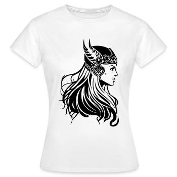 Wikinger Frau Kriegerin Viking - Frauen T-Shirt - Weiß - Vorne - AI Model Female 172 dark (172cm)