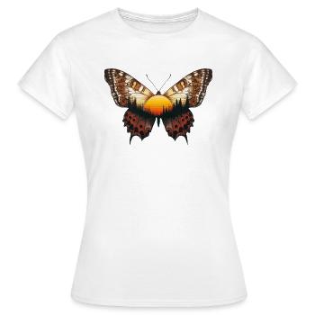 Butterfly Sunset - Women's T-Shirt - white - Front - AI Model Female 172 dark (172cm)