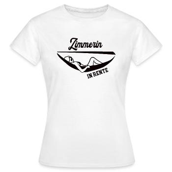 Zimmerin in Rente Rentenbeginn Zimmerei Holzbau - Frauen T-Shirt - Weiß - Vorne - AI Model Female 172 dark (172cm)