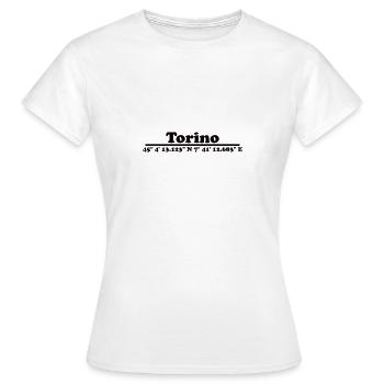 Coordonnées de Turin - T-shirt Femme - blanc - Devant - AI Model Female 172 dark (172cm)