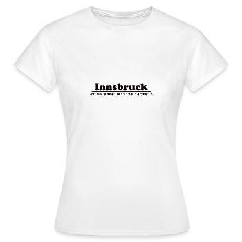 Innsbruck Koordinaten - Frauen T-Shirt - Weiß - Vorne - AI Model Female 172 dark (172cm)