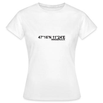 Innsbruck Koordinaten - Frauen T-Shirt - Weiß - Vorne - AI Model Female 172 dark (172cm)