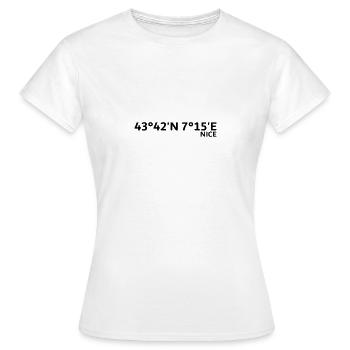 Nizza Koordinaten - Frauen T-Shirt - Weiß - Vorne - AI Model Female 172 dark (172cm)