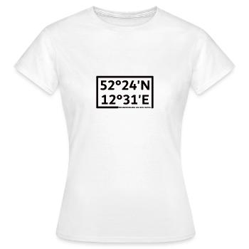 Brandenburg an der Havel coordinates - Women's T-Shirt - white - Front - AI Model Female 172 dark (172cm)