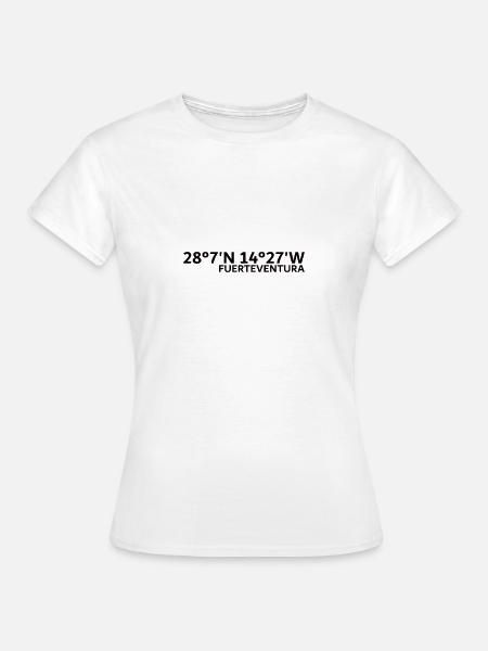 Coördinaten Fuerteventura - Vrouwen T-shirt - wit