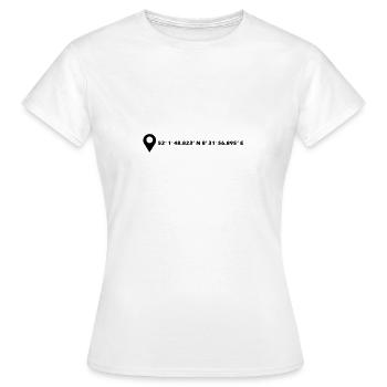 Bielefeld Koordinaten - Frauen T-Shirt - Weiß - Vorne - AI Model Female 172 dark (172cm)