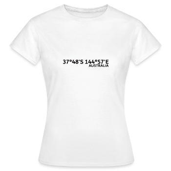 Melbourne Race Track Australie Coordonnées - T-shirt Femme - blanc - Devant - AI Model Female 172 dark (172cm)