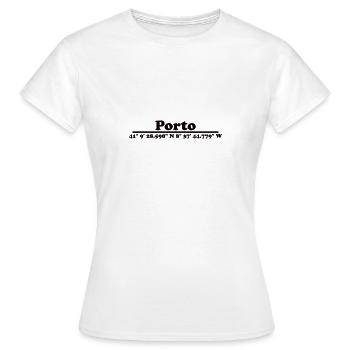 Porto Koordinaten - Frauen T-Shirt - Weiß - Vorne - AI Model Female 172 dark (172cm)