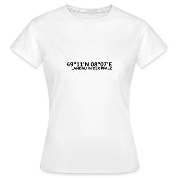 Landau in der Pfalz coordinates - Women's T-Shirt - white - Front - AI Model Female 172 dark (172cm)