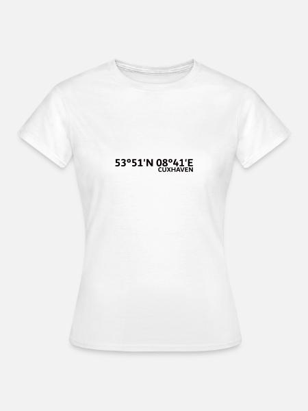 Cuxhaven Koordinaten - Frauen T-Shirt - Weiß