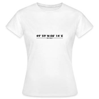 Coordonnées de Mayence - T-shirt Femme - blanc - Devant - AI Model Female 172 dark (172cm)
