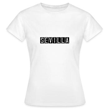 Panneau de l’aéroport de Séville - T-shirt Femme - blanc - Devant - AI Model Female 172 dark (172cm)