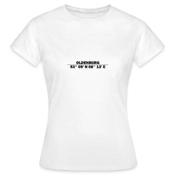 Coordonnées d’Oldenburg - T-shirt Femme - blanc - Devant - AI Model Female 172 dark (172cm)