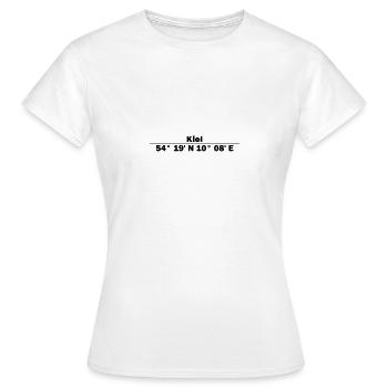 Coordonnées de Kiel - T-shirt Femme - blanc - Devant - AI Model Female 172 dark (172cm)