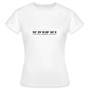 Gießen Koordinaten - Frauen T-Shirt - Weiß - Vorne - AI Model Female 172 dark (172cm)