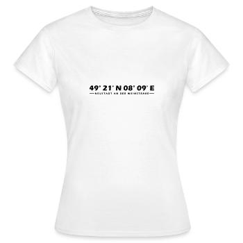 Coordonnées de Neustadt an der Weinstraße - T-shirt Femme - blanc - Devant - AI Model Female 172 dark (172cm)