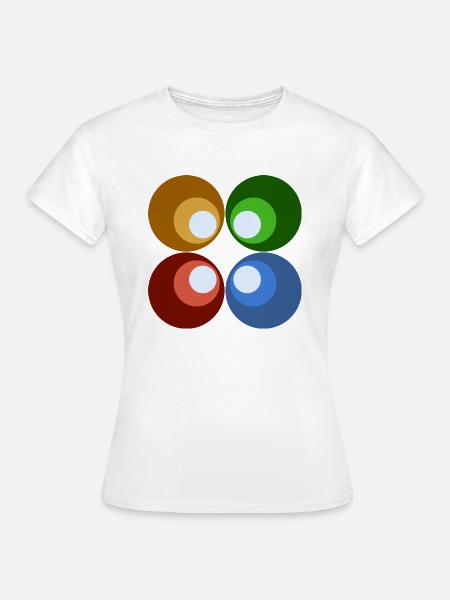 Retrokreise bunt - Frauen T-Shirt - Weiß