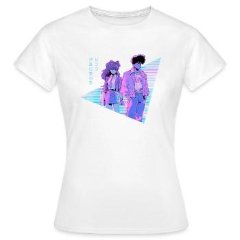 Vaporwave Anime Esthétique couple mélancolique - T-shirt Femme - blanc - Devant - AI Model Female 172 dark (172cm)