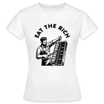 Eat the rich - Women's T-Shirt - white - Front - AI Model Female 172 dark (172cm)