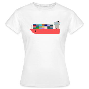 Container Ship - Women's T-Shirt - white - Front - AI Model Female 172 dark (172cm)