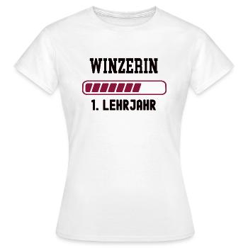 Winzerin Ausbildung 1 Lehrjahr erstes Jahr Lehre - Frauen T-Shirt - Weiß - Vorne - AI Model Female 172 dark (172cm)
