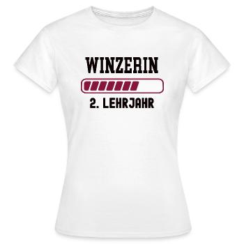 Ausbildung Winzerin 2. Lehrjahr Winzerlehre Azubi - Frauen T-Shirt - Weiß - Vorne - AI Model Female 172 dark (172cm)
