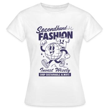 Mode d’occasion - Style durable - T-shirt Femme - blanc - Devant - AI Model Female 172 dark (172cm)
