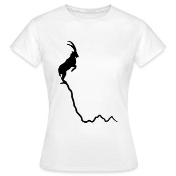 Capricorne sur la montagne - sommet - T-shirt Femme - blanc - Devant - AI Model Female 172 dark (172cm)