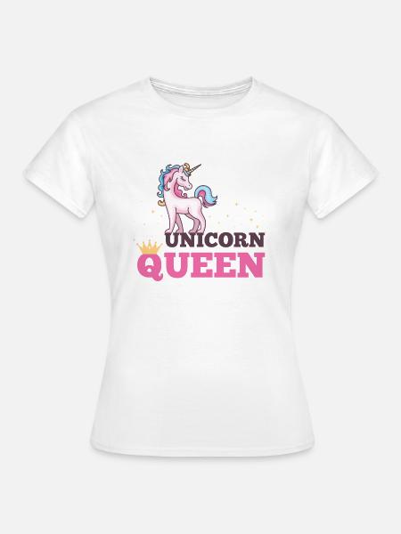 UNICORN QUEEN - Frauen T-Shirt - Weiß