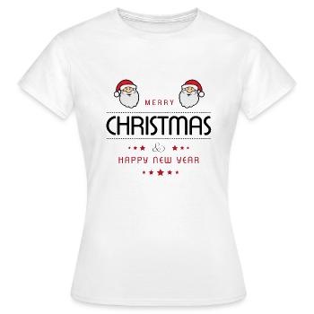 Weihnachten Merry Christmas Happy New Year - Frauen T-Shirt - Weiß - Vorne - AI Model Female 172 dark (172cm)