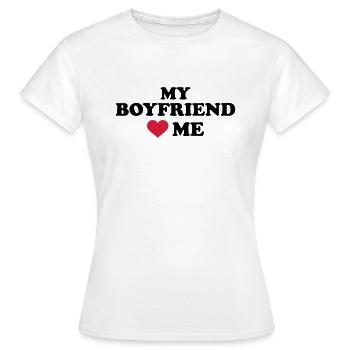 My boyfriend loves me - T-shirt Femme - blanc - Devant - AI Model Female 172 dark (172cm)