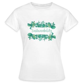 Sustainability - Women's T-Shirt - white - Front - AI Model Female 172 dark (172cm)