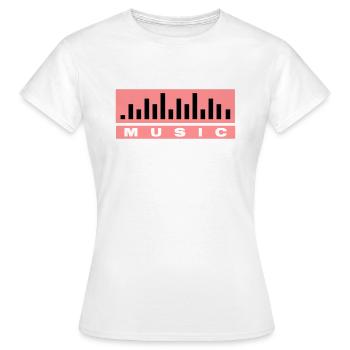 Music Logo - Frauen T-Shirt - Weiß - Vorne - AI Model Female 172 dark (172cm)