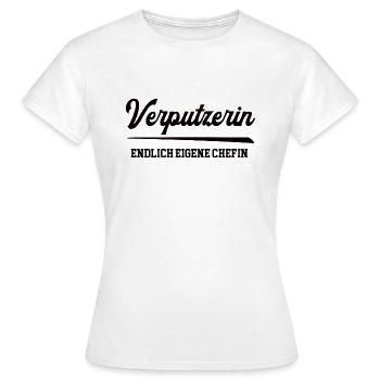 Verputzerin Chefin Unternehmerin Selbstständig - Frauen T-Shirt - Weiß - Vorne - AI Model Female 172 dark (172cm)
