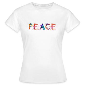Peace - T-shirt Femme - blanc - Devant - AI Model Female 172 dark (172cm)