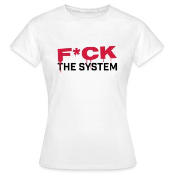 BAISE LE SYSTÈME - T-shirt Femme - blanc - Devant - AI Model Female 172 dark (172cm)