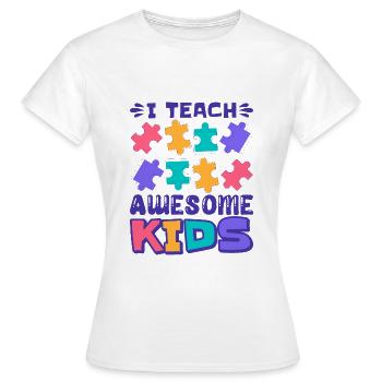 Autism autistic Autism Mama Autism - Women's T-Shirt - white - Front - AI Model Female 172 dark (172cm)