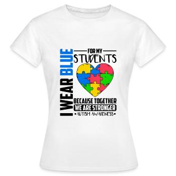 Autism Autism autistic Autism - Women's T-Shirt - white - Front - AI Model Female 172 dark (172cm)