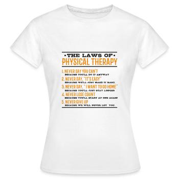Physiothérapie Physiothérapie Profession de physiothérapeute - T-shirt Femme - blanc - Devant - AI Model Female 172 dark (172cm)