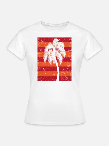 Palmen - Frauen T-Shirt - Weiß