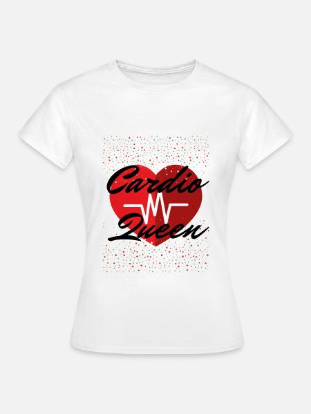 Cardio Queen - Frauen T-Shirt - Weiß