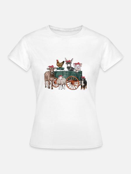 Nutztiere Wagon - Frauen T-Shirt - Weiß