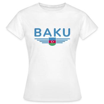 T-Shirt Bakou – Pour les fans de la capitale - T-shirt Femme - blanc - Devant - AI Model Female 172 dark (172cm)