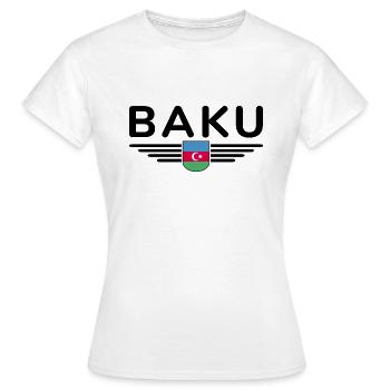 T-Shirt Bakou – Pour les fans de la capitale - T-shirt Femme - blanc - Devant - AI Model Female 172 dark (172cm)