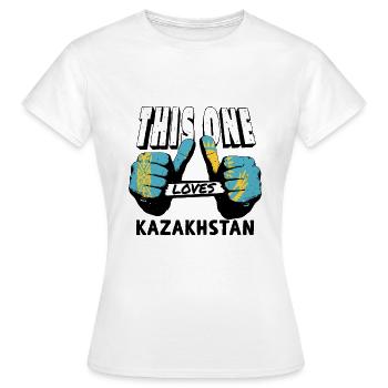 Drapeau du Kazakhstan Drapeau du Kazakhstan - T-shirt Femme - blanc - Devant - AI Model Female 172 dark (172cm)